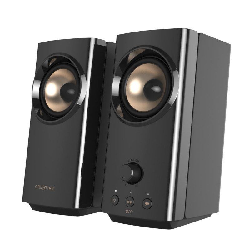 Creative T60 Enceintes de bureau Hi-Fi 2.0 compactes avec Clear Dialog et Surrou