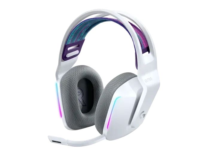 Logitech G733 Blanc LIGHTSPEED Casque de Gaming Sans Fil RGB (981-000882)