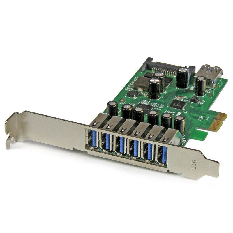 StarTech.com Carte contrôleur PCI Express à 7 ports USB 3.0 (5Gbps) - 6 externes
