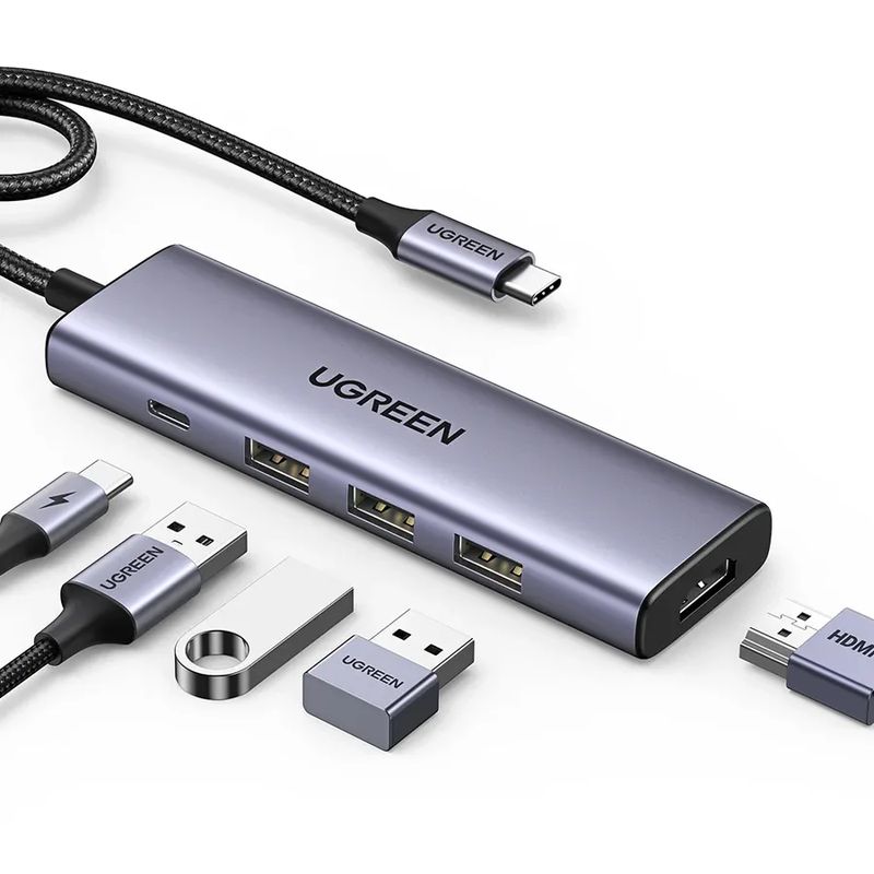 UGREEN 5-in-1 USB-C Hub, HDMI, 3xUSB-A, USB-C, 100W PD (15596)