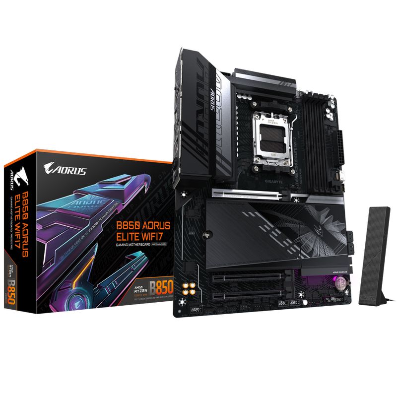 Gigabyte B850 AORUS ELITE WIFI7 AM5 ATX AMD B850 4xDIMM DDR5 3xM.2 USB 3.2 2.5Gb LAN Wi-Fi 7+BT Carte Mère(B850 A ELITE