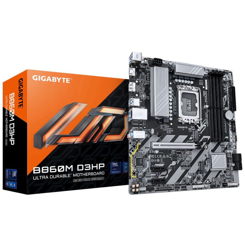 Gigabyte B860M D3HP LGA1851 Micro-ATX Intel B860 4xDIMM DDR5 2xM.2 USB 3.2 1Gb LAN Carte Mère