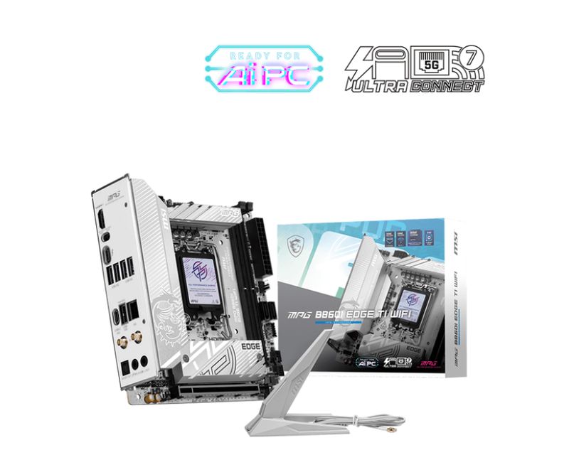MSI MPG B860I EDGE TI WIFI LGA1851 Mini-ITX Intel B860 2xDIMM DDR5 2xM.2 Thunderbolt4 5Gb LAN Wi-Fi 7+BT Carte Mère