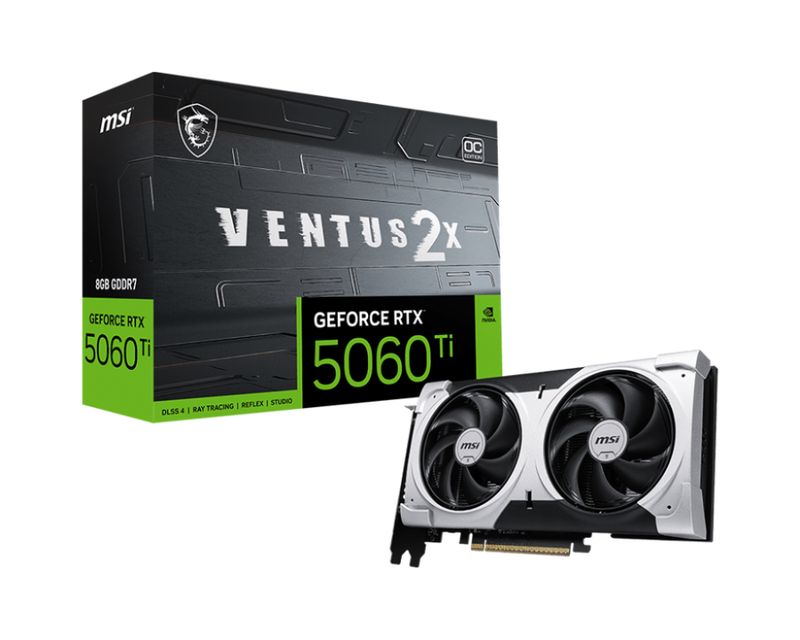 MSI GeForce RTX 5060 Ti 8G VENTUS 2X OC PLUS GDDR7 PCIe 5.0 1xHDMI3xDP Carte Vidéo (G506T-8V2CP)