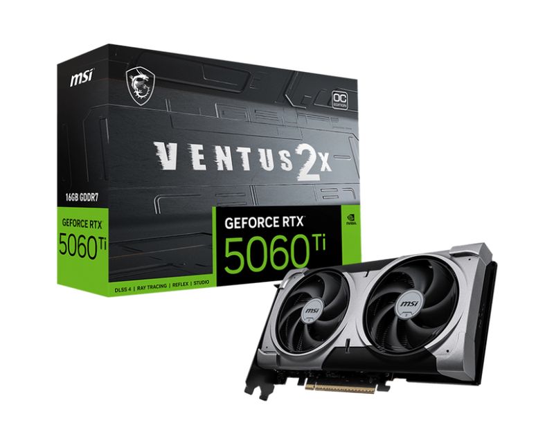 MSI GeForce RTX 5060 Ti 8G VENTUS 2X OC PLUS GDDR7 PCIe 5.0 1xHDMI3xDP Carte Vidéo (G506T-8V2P)