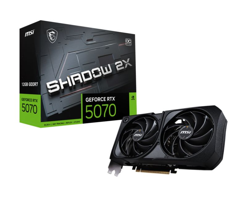 MSI GeForce RTX 5070 12G SHADOW 2X OC GDDR7 PCIe 5.0 1xHDMI3xDP Carte Vidéo (G5070-12S2C)