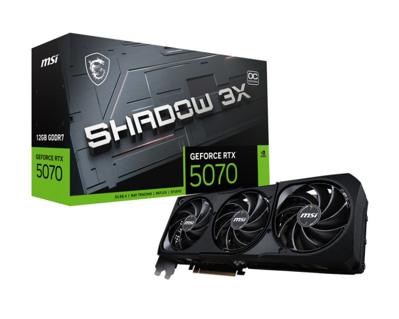 MSI GeForce RTX 5070 12G SHADOW 3X OC GDDR7 PCIe 5.0 1xHDMI3xDP Carte Vidéo (G5070-12S3C)