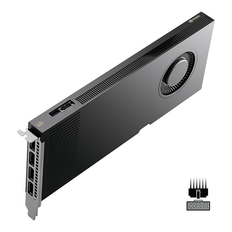 PNY NVIDIA RTX PRO 4000 Blackwell 24GB GDDR7 ECC PCIe 5.0 x16 4xDP Carte Vidéo (VCNRTXPRO4000B-PB)