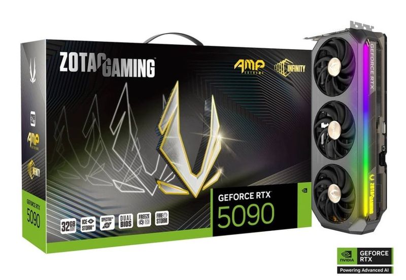 ZOTAC GAMING GeForce RTX 5090 AMP Extreme INFINITY 32GB GDDR7 PCIe 5.0 3.5-Slot 1xHDMI3xDP Carte Vidéo (ZT-B50900B-10P)