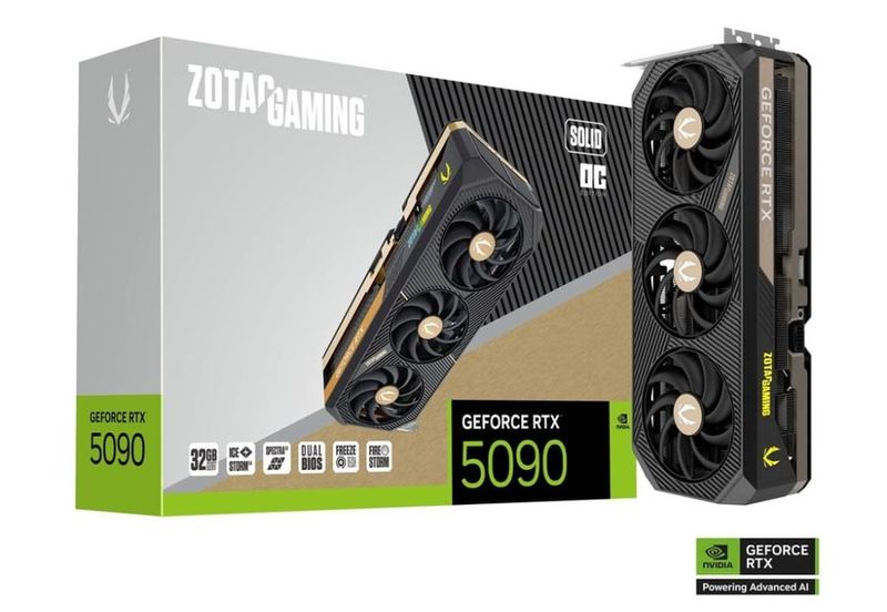 ZOTAC GAMING GeForce RTX 5090 SOLID OC 32GB GDDR7 PCIe 5.0 3.5-Slot 1xHDMI3xDP Carte Vidéo (ZT-B50900J-10P)