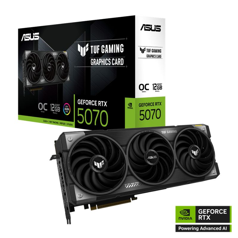 ASUS TUF Gaming GeForce RTX 5070 OC Edition 12GB GDDR7 PCIe 5.0 3.125-Slot 2xHDMI3xDP Carte Vidéo
