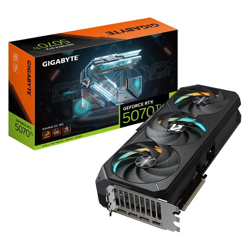 Gigabyte GeForce RTX 5070 Ti GAMING OC 16G GDDR7 PCIe 5.0 1xHDMI3xDP Carte Vidéo (GV-N507TGAMING OC-16GD)