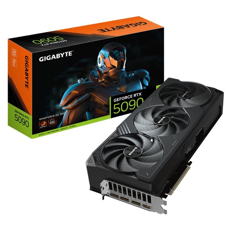 Gigabyte GeForce RTX 5090 WINDFORCE OC 32G GDDR7 PCIe 5.0 1xHDMI3xDP Carte Vidéo (GV-N5090WF3OC-32GD)