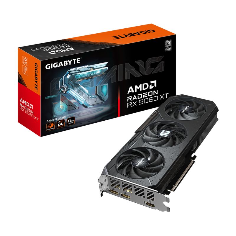 Gigabyte Radeon RX 9060 XT GAMING OC 8G GDDR6 PCIe 5.0 1xHDMI2xDP Carte Vidéo (GV-R9060XTGAMING OC-8GD)