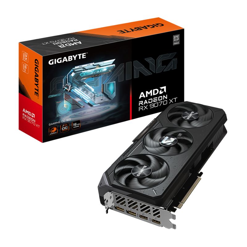 Gigabyte Radeon RX 9070 XT GAMING OC 16G GDDR6 PCIe 5.0 2xHDMI2xDP Carte Vidéo (GV-R9070XTGAMING OC-16GD)