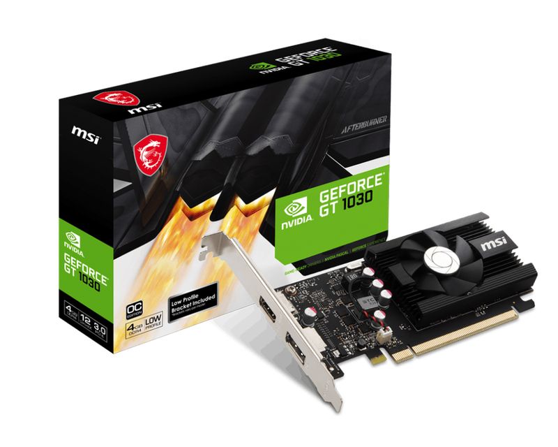 MSI GeForce GT 1030 4GD4 LP OC 4GB GDDR4 PCIe 3.0 1xHDMI1xDP Carte Vidéo (G103044PC)
