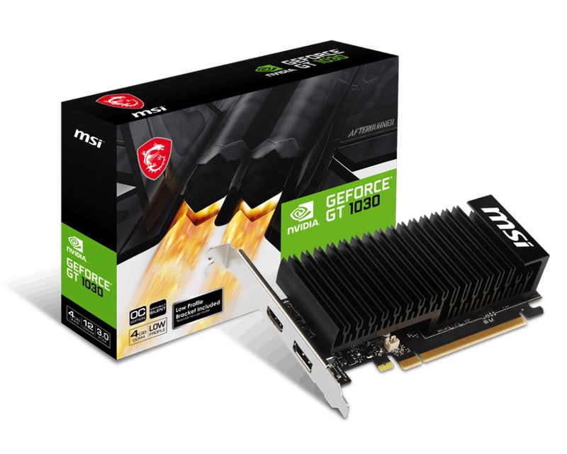 MSI GeForce GT 1030 4GHD4 LP OC 4GB GDDR4 PCIe 3.0 1xHDMI1xDP Carte Vidéo (G103044HPC)
