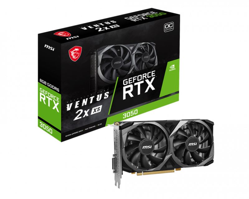 MSI GeForce RTX 3050 VENTUS 2X XS 8G OC GDDR6 PCIe 4.0 1xDVI1xHDMI1xDP Carte Vidéo (G3050V2XXS8C)