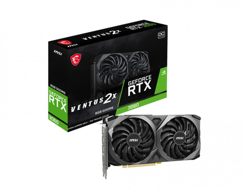 MSI GeForce RTX 3060 VENTUS 2X 8G OC GDDR6 PCIe 4.0 1xHDMI3xDP Carte Vidéo (G3060V2X8C)
