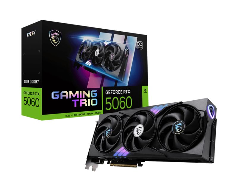 MSI GeForce RTX 5060 8G GAMING TRIO OC GDDR7 PCIe 5.0 1xHDMI3xDP Carte Vidéo (G5060-8GTC)