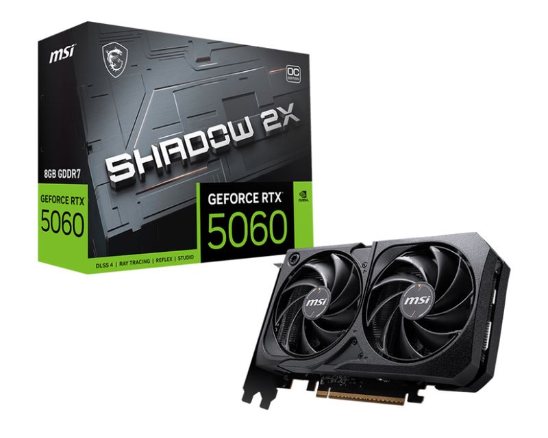MSI GeForce RTX 5060 8G SHADOW 2X OC GDDR7 PCIe 5.0 1xHDMI3xDP Carte Vidéo (G5060-8S2C)