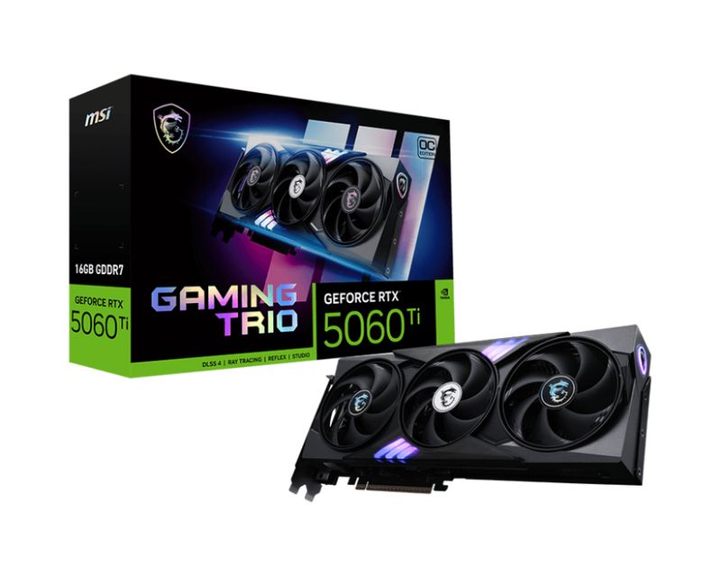 MSI GeForce RTX 5060 Ti 16G GAMING TRIO OC GDDR7 PCIe 5.0 1xHDMI3xDP Carte Vidéo (G506T-16GTC)