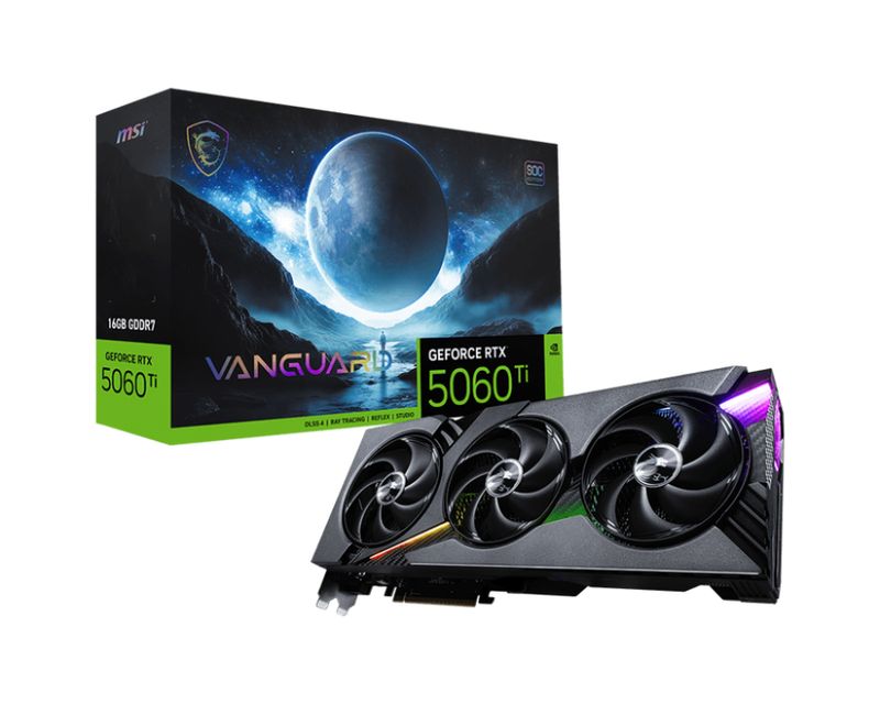 MSI GeForce RTX 5060 Ti 16G VANGUARD SOC GDDR7 PCIe 5.0 1xHDMI3xDP Carte Vidéo (G506T-16VGS)