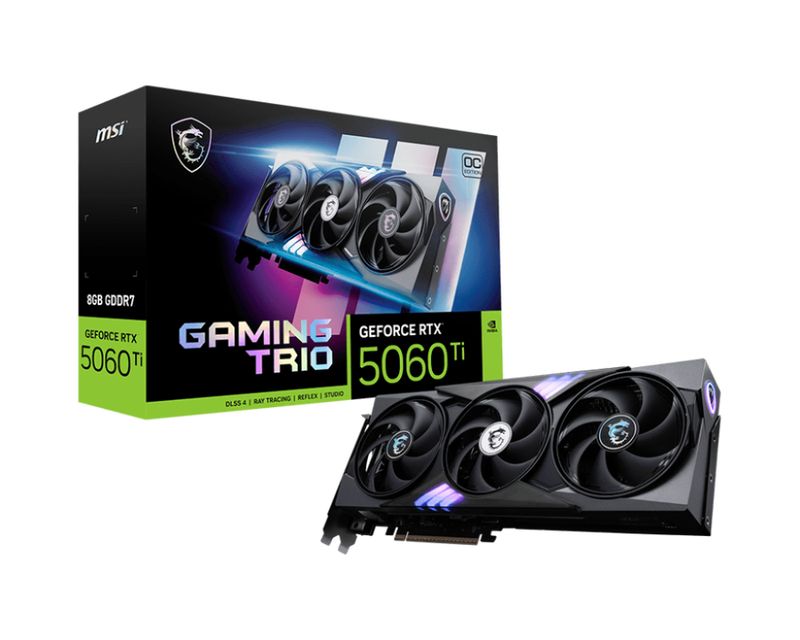 MSI GeForce RTX 5060 Ti 8G GAMING TRIO OC GDDR7 PCIe 5.0 1xHDMI3xDP Carte Vidéo (G506T-8GTC)