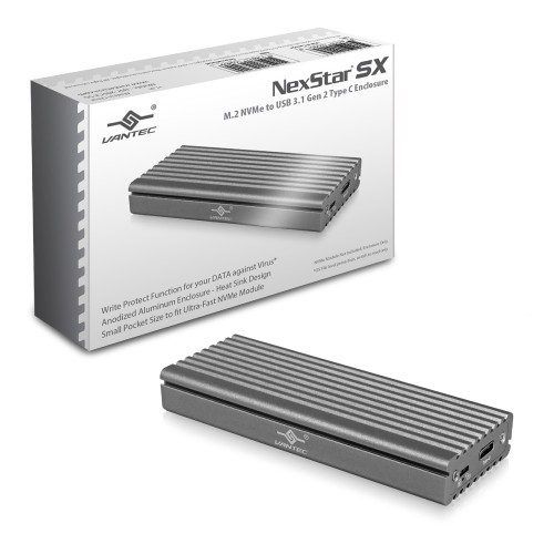 Vantec NST-205C3-SG M.2 NVMe SSD To USB 3.1 Gen 2 Type C Enclosure, ID5