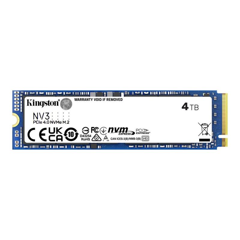Kingston NV3 4TB NVMe PCIe 4.0 x4 M.2 80mm SSD (SNV3S4000G)