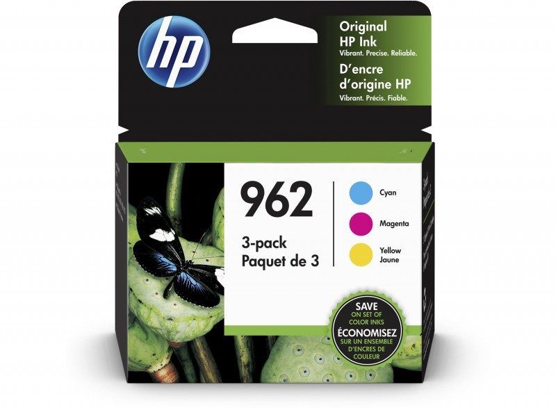 HP 962 pack de 3 cartouches d'encre CyanMagentaJaune authentiques (3YP00AN#140)