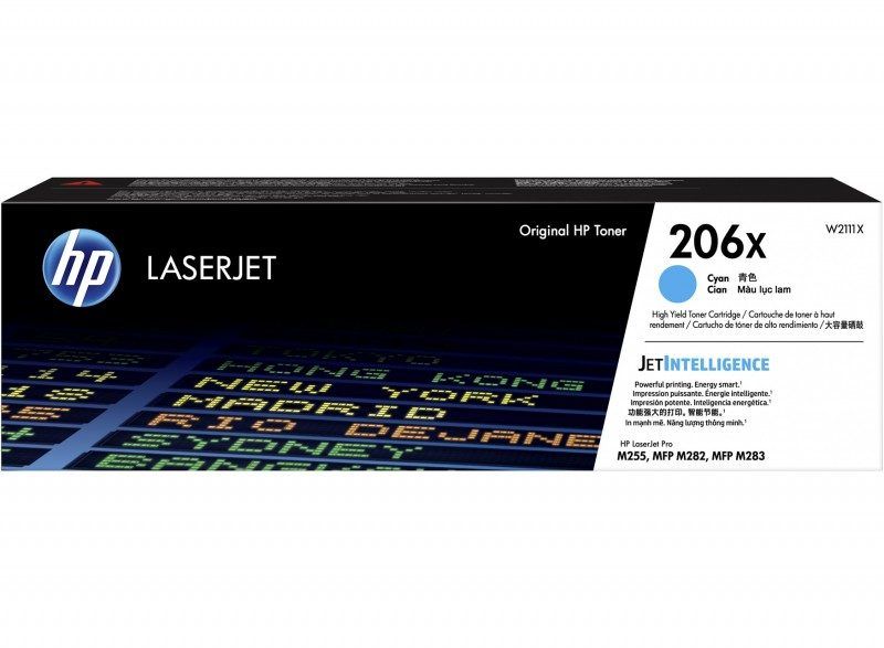 HP Cartouche de toner cyan grande capacité 206X (W2111X)