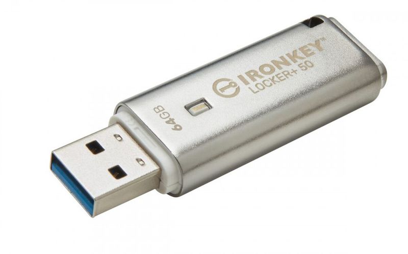 Kingston IronKey Locker+ 50 64GB USB Flash Drive (IKLP5064GB)