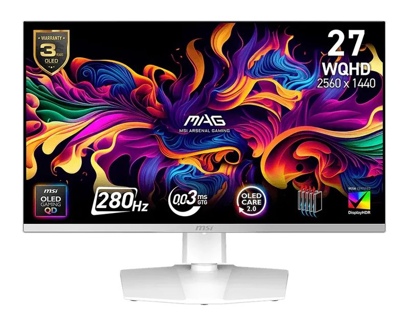MSI MAG 272QPW QD-OLED X28 27 QHD 2560x1440 QD-OLED 280Hz HDR, FreeSync Premium