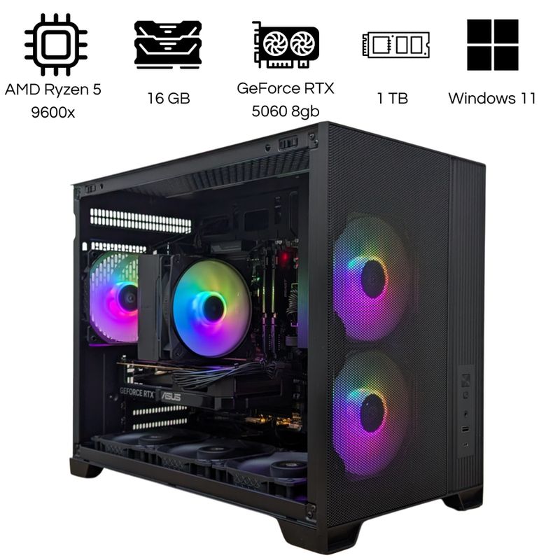 Cadence Techno PC Personnalisé - Tour Compacte Micro-ATX - AMD Ryzen 5 9600X - GeForce RTX