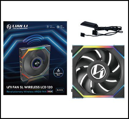 Lian Li UNI FAN SL Wireless LCD 120 Noir 120mm ARGB Ventilateur de Boitier