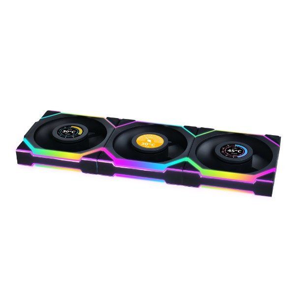 Lian Li UNI FAN SL Wireless LCD 120 Noir Paquet de 3 avec Contrôleur 120mm ARGB