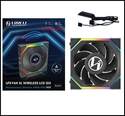 Lian Li UNI FAN SL Wireless LCD 120 Reverse Blade Noir 120mm ARGB Ventilateur de