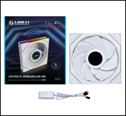 Lian Li UNI FAN TL Wireless LCD 140 Reverse Blade Blanc 140mm ARGB Ventilateur d