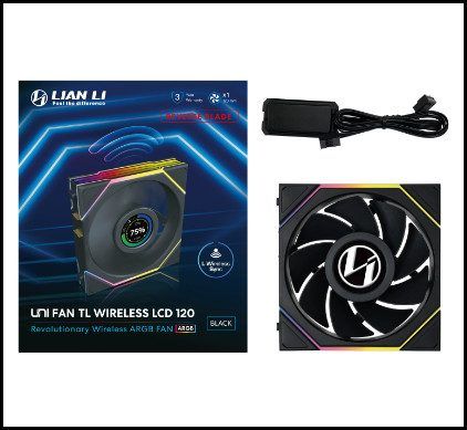 Lian Li UNI FAN TL120 LCD Reverse Blade Wireless Noir 120mm ARGB Ventilateur de