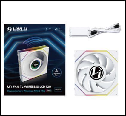 Lian Li UNI FAN TL120 LCD Wireless Blanc 120mm ARGB Ventilateur de Boitier