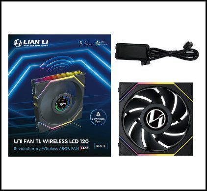 Lian Li UNI FAN TL120 LCD Wireless Noir 120mm ARGB Ventilateur de Boitier