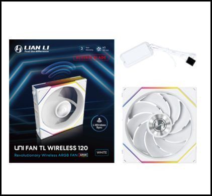 Lian Li UNI FAN TL120 Reverse Blade Wireless Blanc 120mm ARGB Case Fan