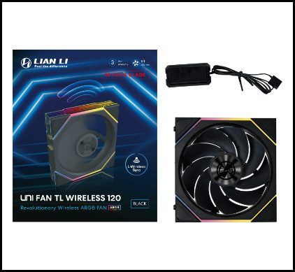 Lian Li UNI FAN TL120 Reverse Blade Wireless Noir 120mm ARGB Ventilateur de Boit