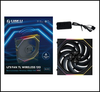 Lian Li UNI FAN TL120 Wireless Noir 120mm ARGB Ventilateur de Boitier (12TL1W1B)