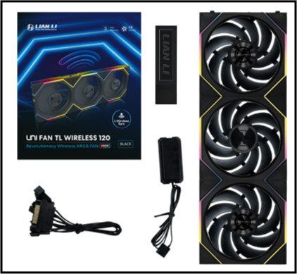 Lian Li UNI FAN TL120 Wireless Noir Paquet de 3 avec Contrôleur 120mm ARGB Venti