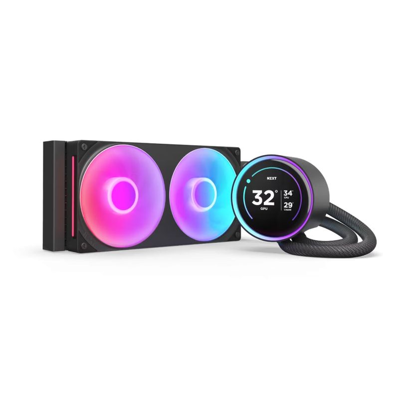 NZXT Kraken Elite 240 RGB Noir LCD 240mm AIO Liquid CPU Cooler (RL-KR24E-B2)