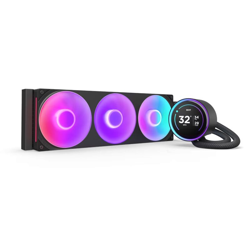 NZXT Kraken Elite 360 RGB Noir LCD 360mm AIO Liquid CPU Cooler (RL-KR36E-B2)
