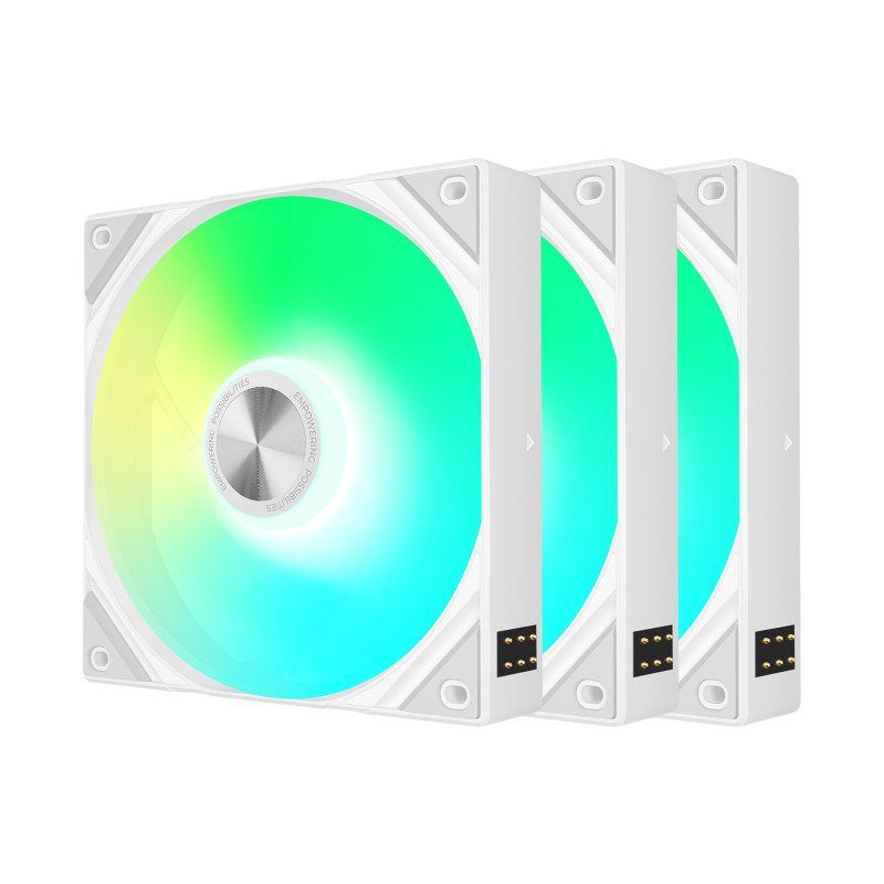 TRYX ROTA SL ARGB Reverse 120 Blanc 120mm Lot de Trois Ventilateurs de Boitier