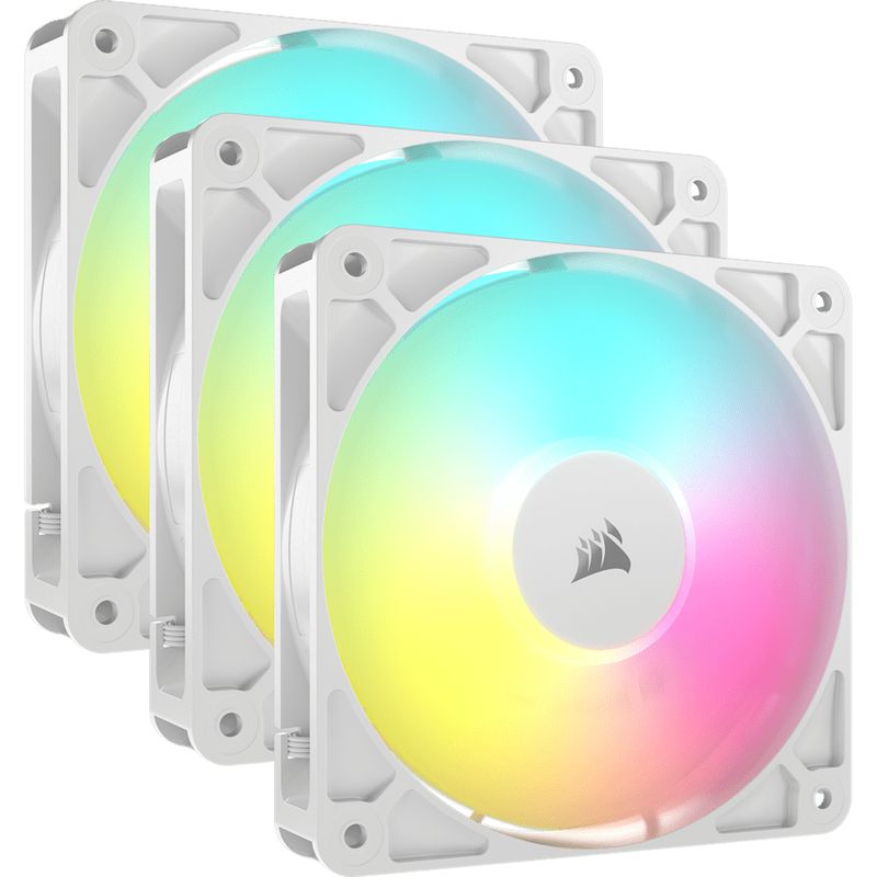 Corsair RS120 ARGB Blanc 120mm PWM Lot de trois Ventilateurs de Boitier